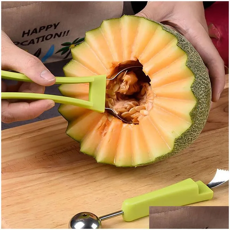 4 in1 melon cutter scoop fruit vegetable tools carving knife fruit cutter dig pulp separator kitchen gadgets accessory