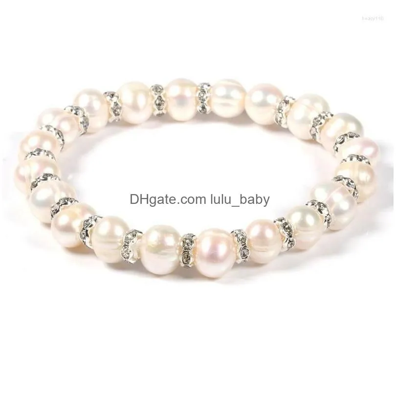 strand freshwater pearl zinc alloy bracelet is simple and fashionable for diy jewelry birthday gift chain length 19cm