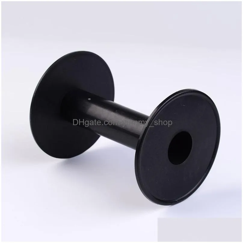 10pcs plastic spools wheel black empty wire bobbins round for beading cord string ribbon jewelry accessories f80