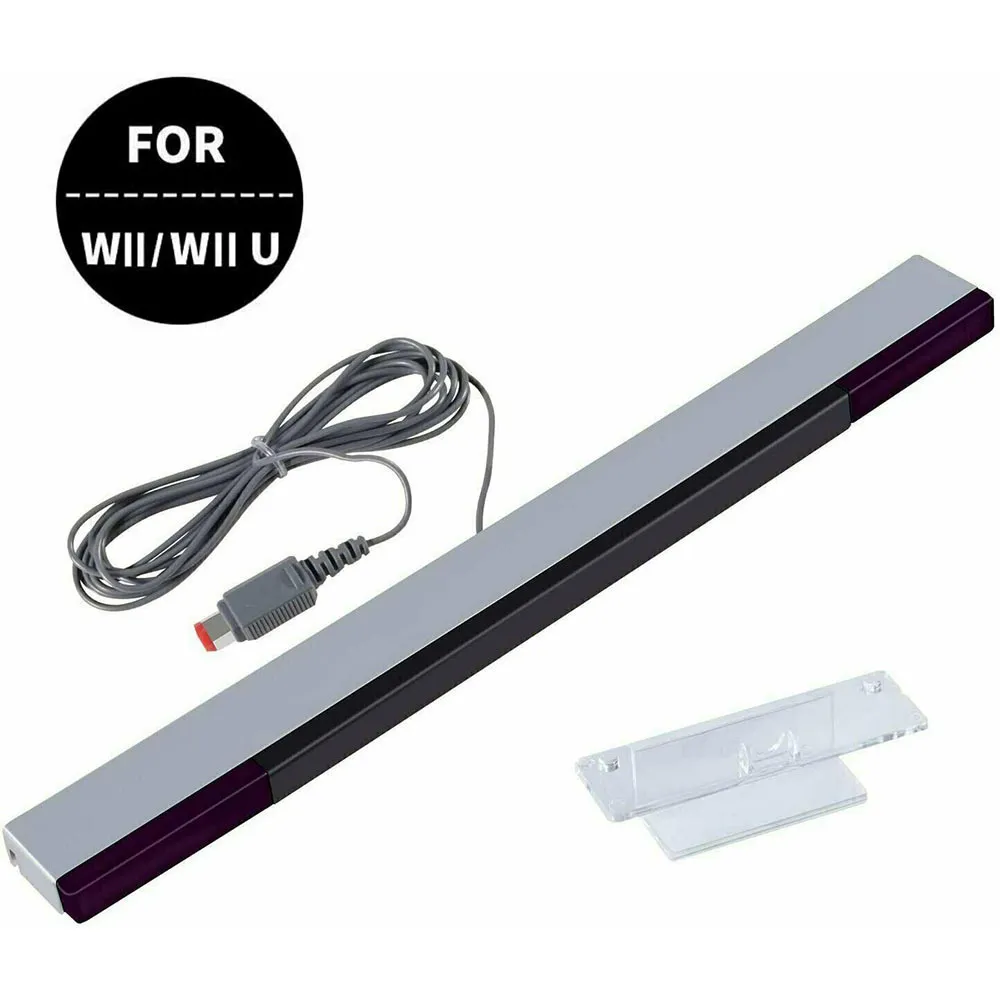 Replacement Wired Remote Motion Sensor Bar Infrared Ray Inductor Receiver Stands For Wii U Console Retail Package Box