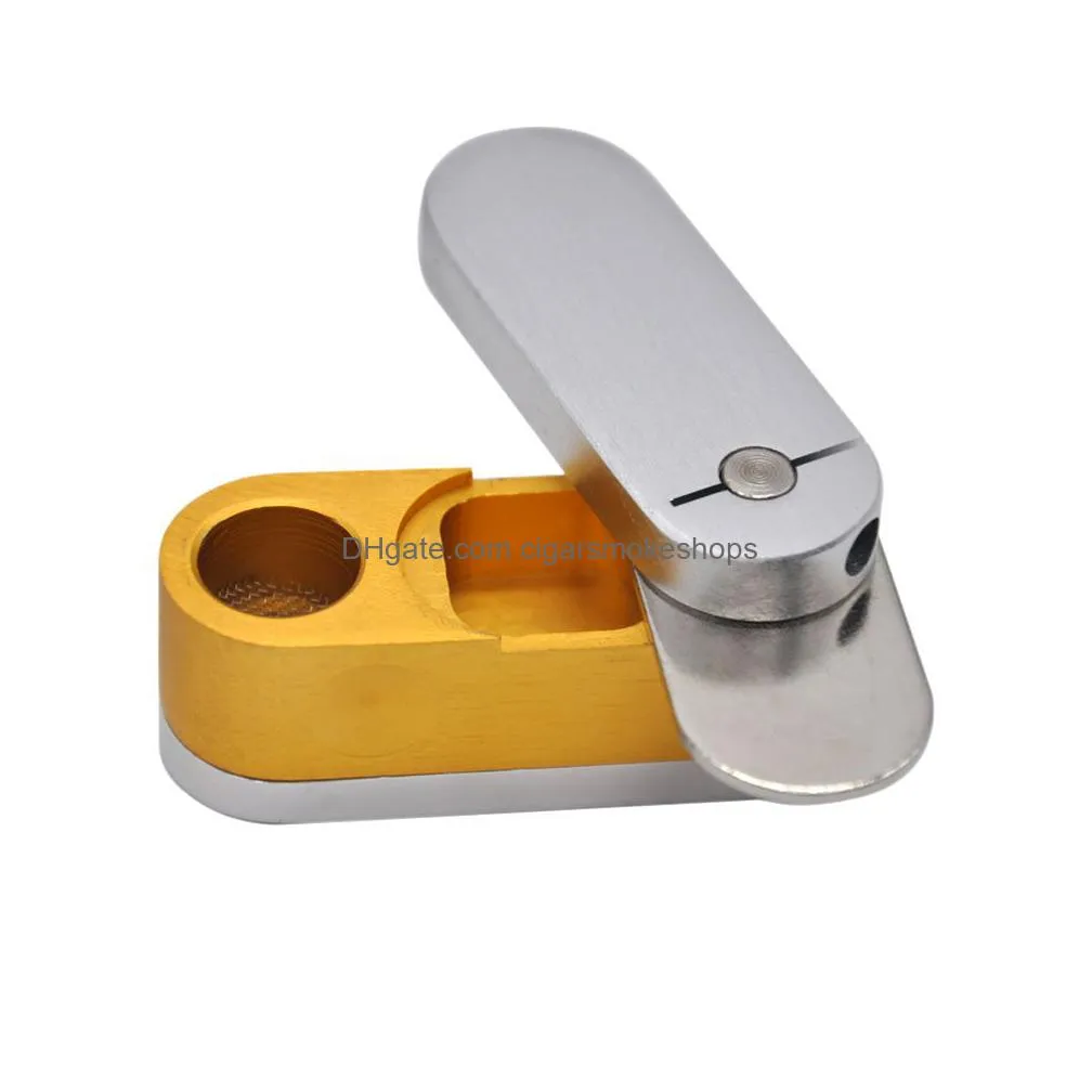 metal twister brass and chrome pocket herb hand pipe tobacco foldable monkey pipe mini smoke water pipes accessories