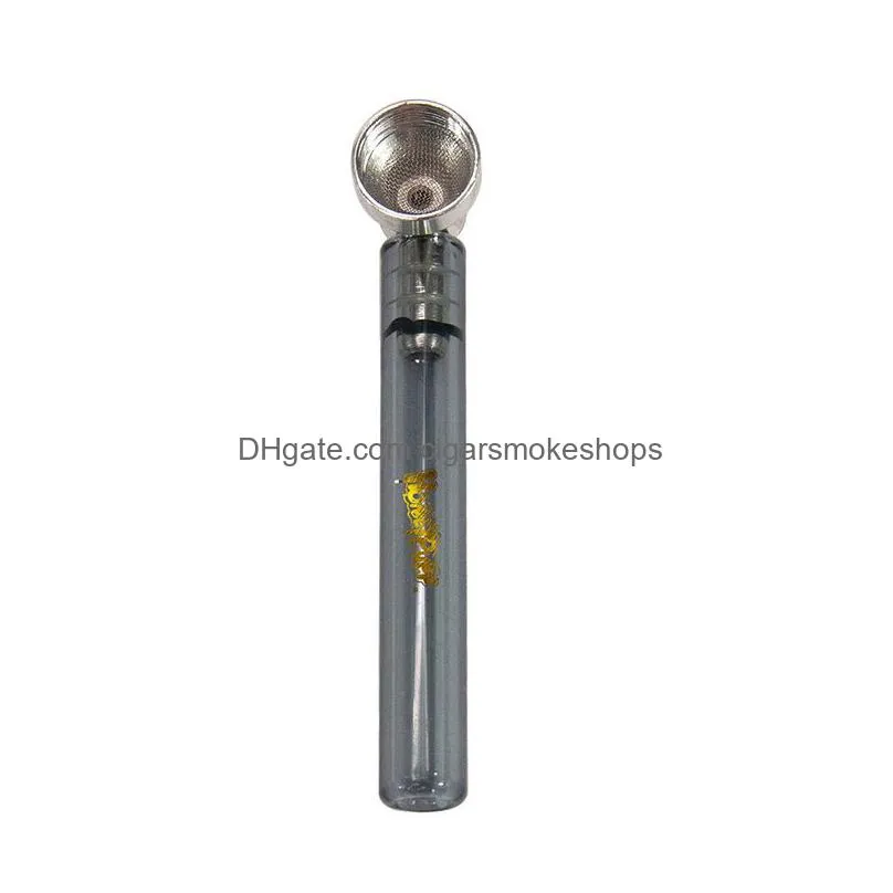 honeypuff transparent mini smoke pipe l shape bag tobacco glass pipes portable smoking accessories