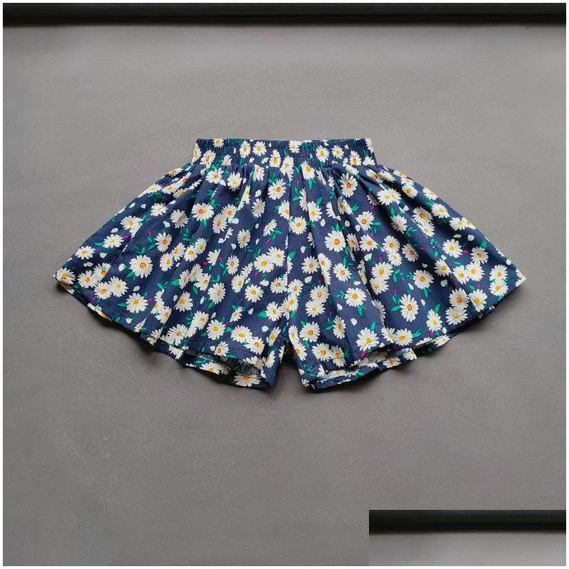 shorts baby girls flower culottes summer sweet fashionable childrens floral wide leg pants kids mini 230524