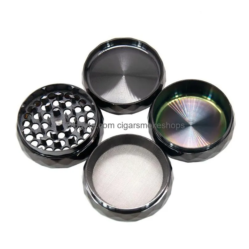 63mm 4 layers diamond zinc alloy smoke grinder fourlayer tobacco grinder dry herb grinders smoking accessory