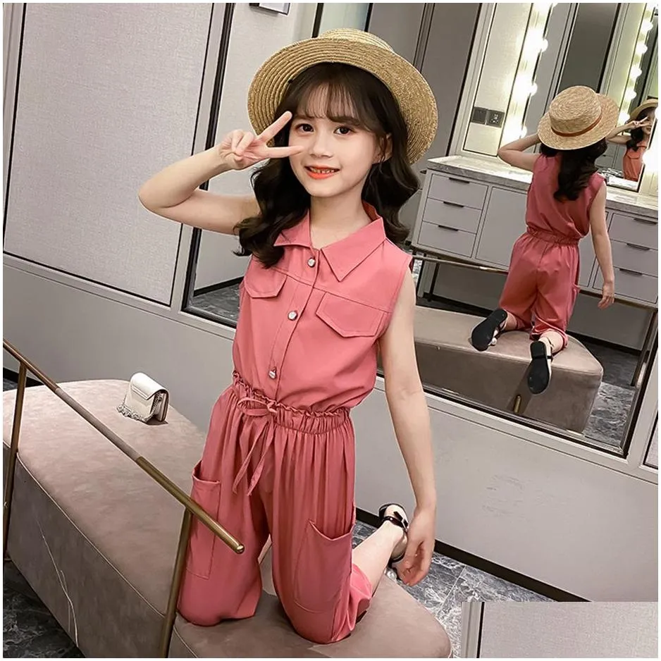 clothing sets teen girls vest short clothes for summer tracksuit girl casual style childrens 8 10 12 14 230523