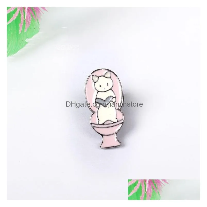 wholesale cartoon cute cat brooch pins button pin jeans clothes decoration for women gift fashion jewelry