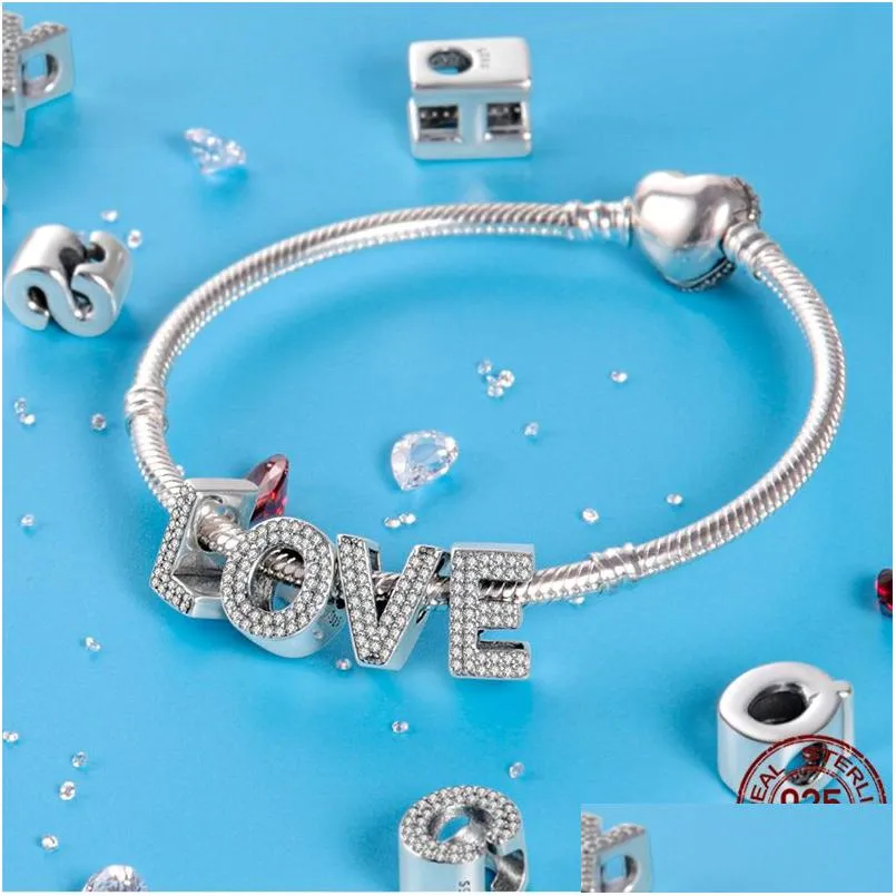 pandora original s925 sterling silver 26 letters az series bead charm is suitable for bracelet diy fashion jewelry accessories
