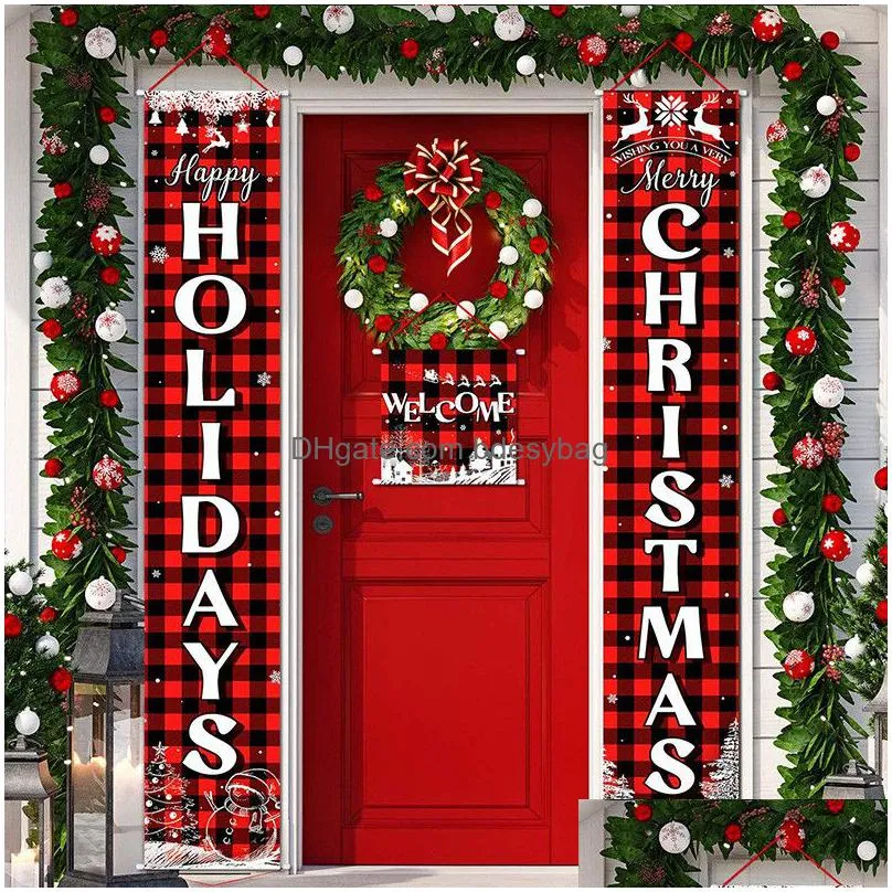 christmas couplet banner porch sign christmas door family party shop mall holiday hanging decoration 15 patterns