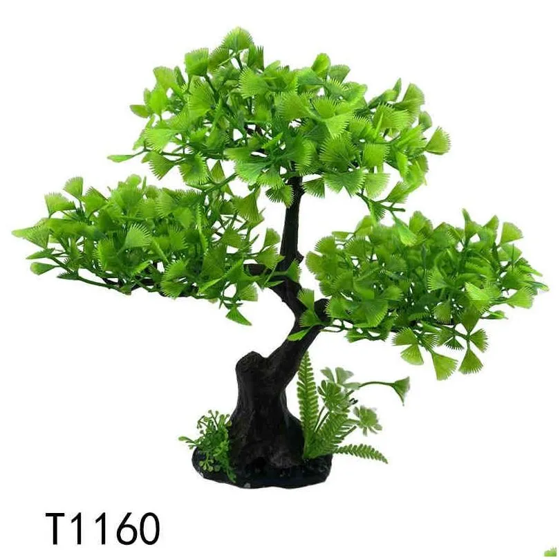 underwater artificial plastic plants decoration aquarium fish tank green water grass ornaments viewing decor pet supplies