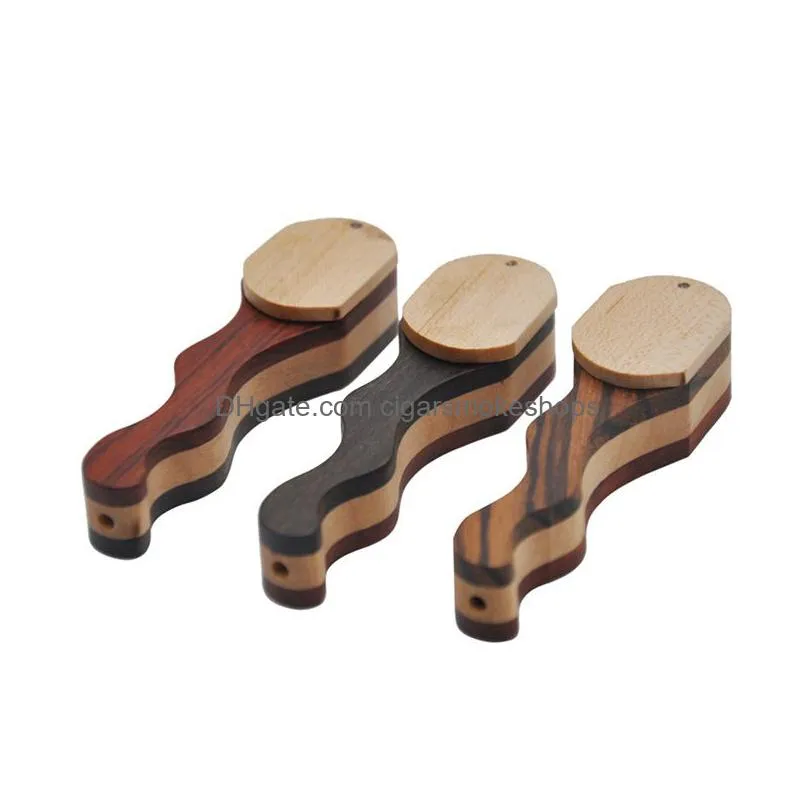 novelty smoking pipe wooden pipes with removable lid portable mix color tobacco hand pipe wood smoke accessory