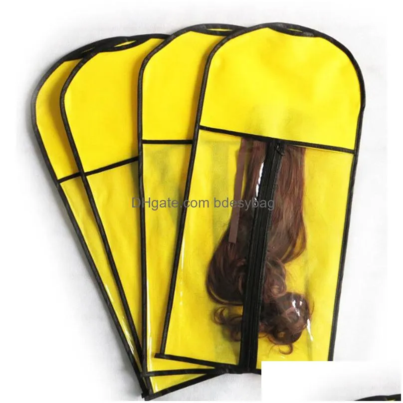 nonwoven wig storage bag 29x60cm black white red hair beauty wig durable dustproof bag portable small suit case cover bag