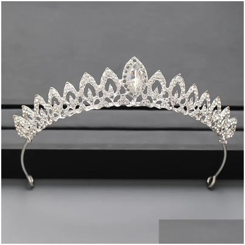 silver color crown and tiara hair accessories for women wedding accessories crown for bridal crystal rhinestone tiara diadema