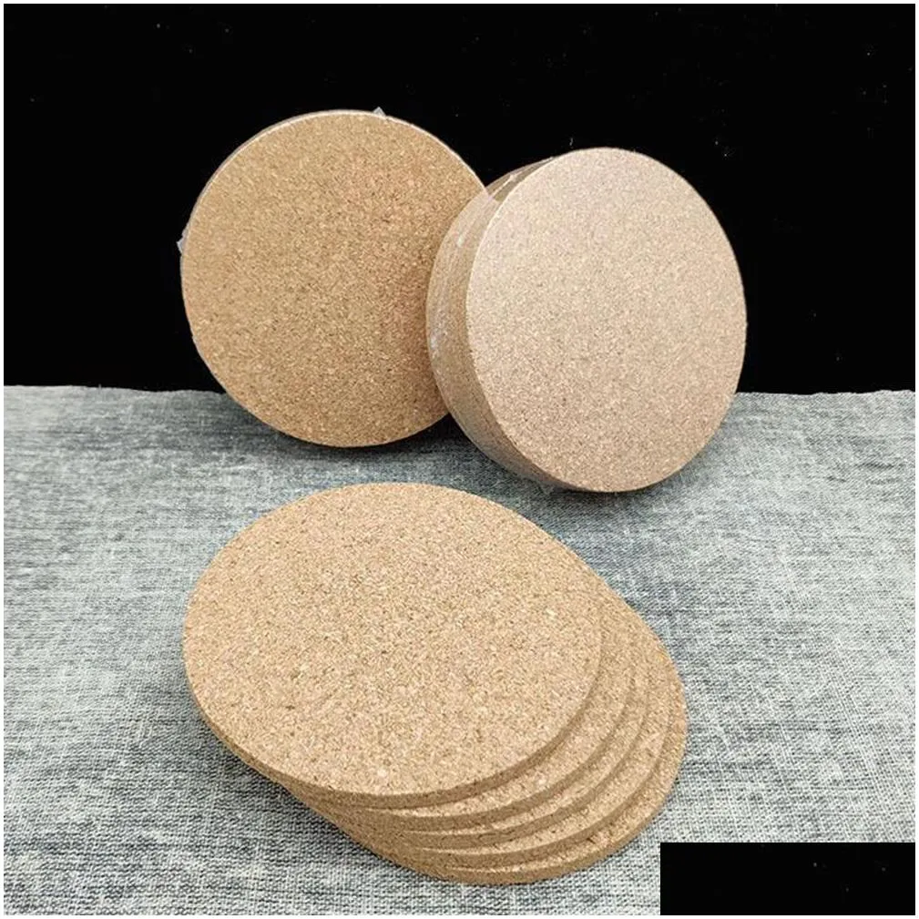 100pcs round wooden coasters 95953mm cork coaster drink cup pads cork coaster round blank cork coaster wood drink plain cork cup mats on