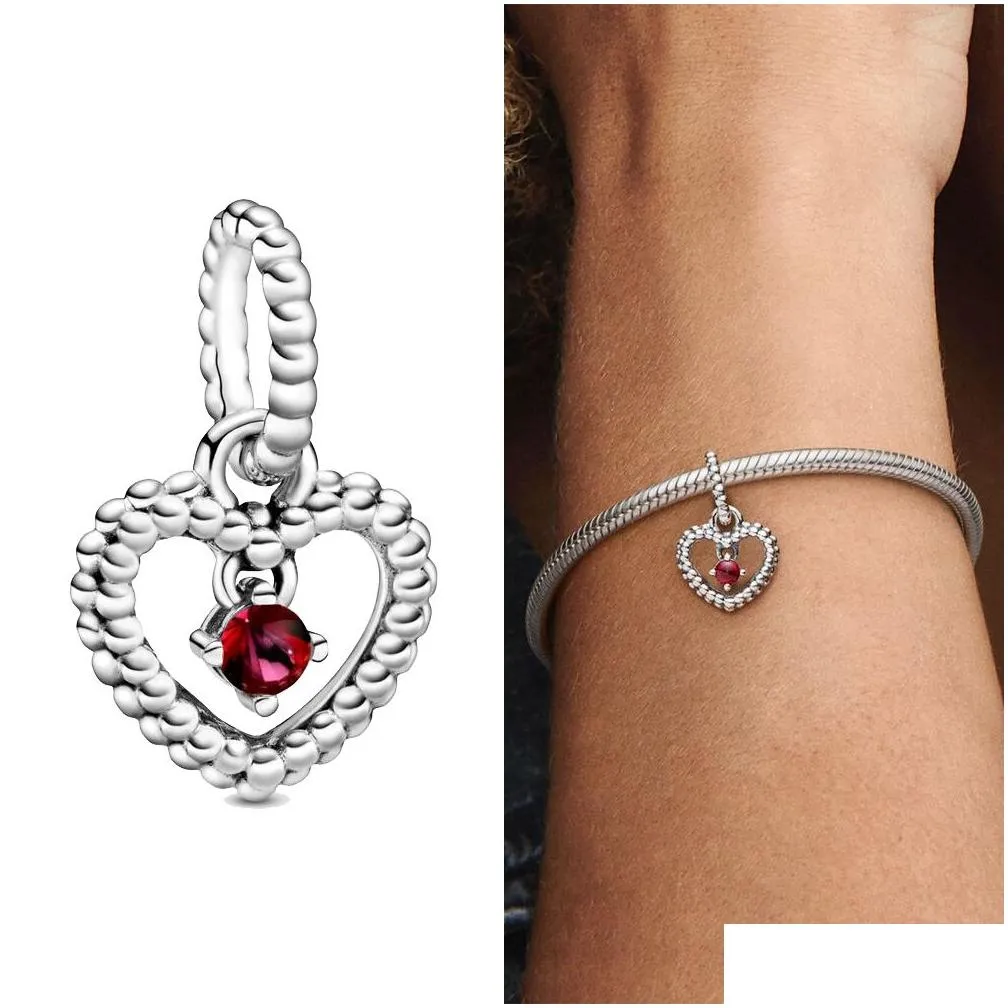  100 925 sterling silver twelve month birthstone heart eternal charm beads pendant for original pandora bracelet women