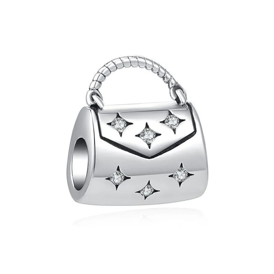  silver fashion bag series pendant amulet fit pandora original women bracelet diy fine dangle 925 jewelry suitcase bead charm