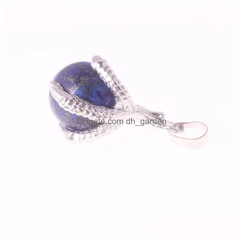 pendant necklaces druzy natural gems stone beads dragon claw ball sodalite crystal quartz women men yoga gothic jewelry