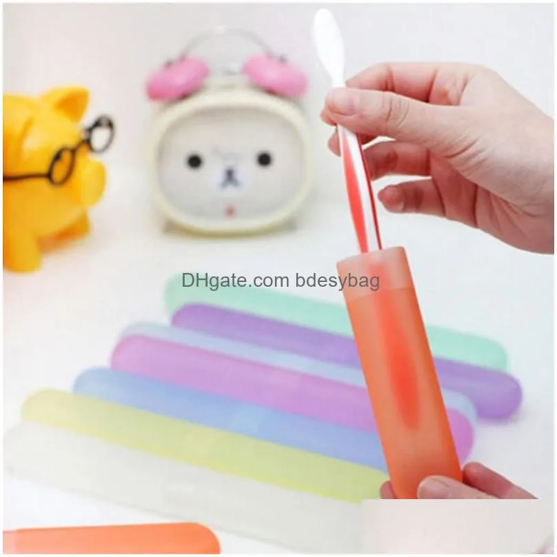 plastic toothbrush holder travel hiking camping toothbrush case hiking portable toothbrush tube cover storage box protect holder