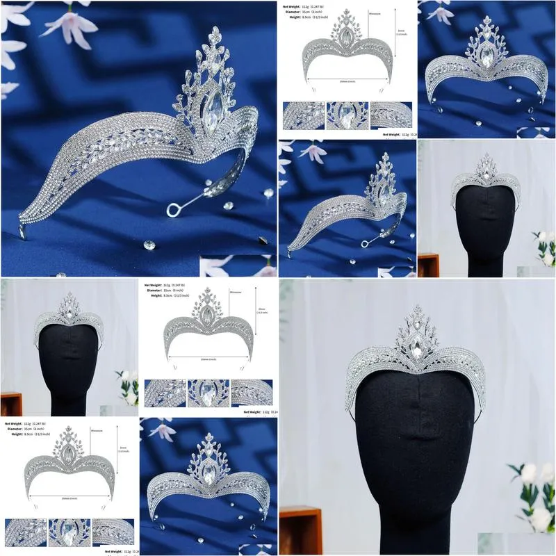 ts0135a bride jewelry full of diamond crown shining extra large zircon princess wedding dinner crown hair jewelry retro baroque