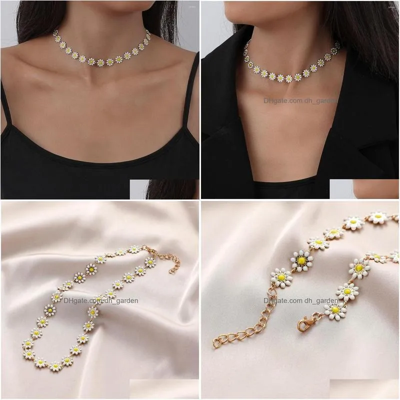 choker fashion family jewelry wedding women clavicle necklace boho daisy