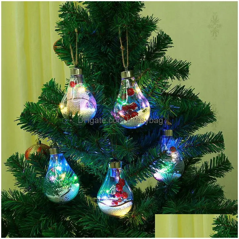 christmas ball transparent led decorative bulb light xmas tree hanging decorative bulb wedding birthday party led light decor