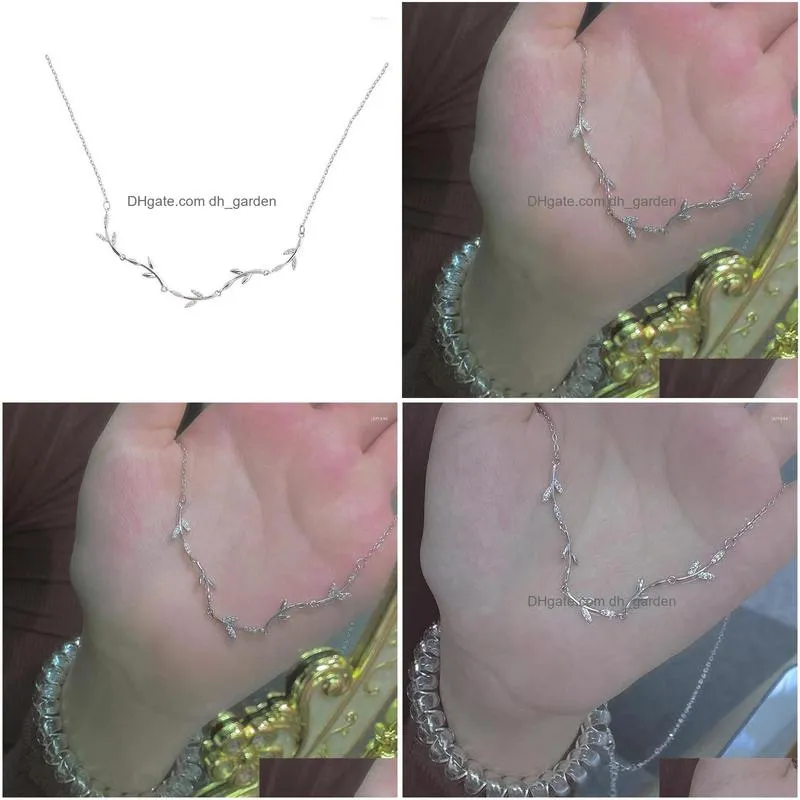 choker korean silver color leaf clavicle chain for women fashion exquisite zircon necklace wedding party jewelry gift