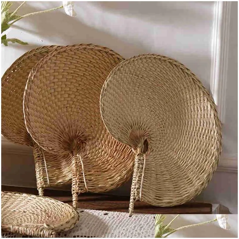 hand fans hand made fan rattan decoration for wedding natural palm leaf woven fans wall art decor for farmhouse ornaments