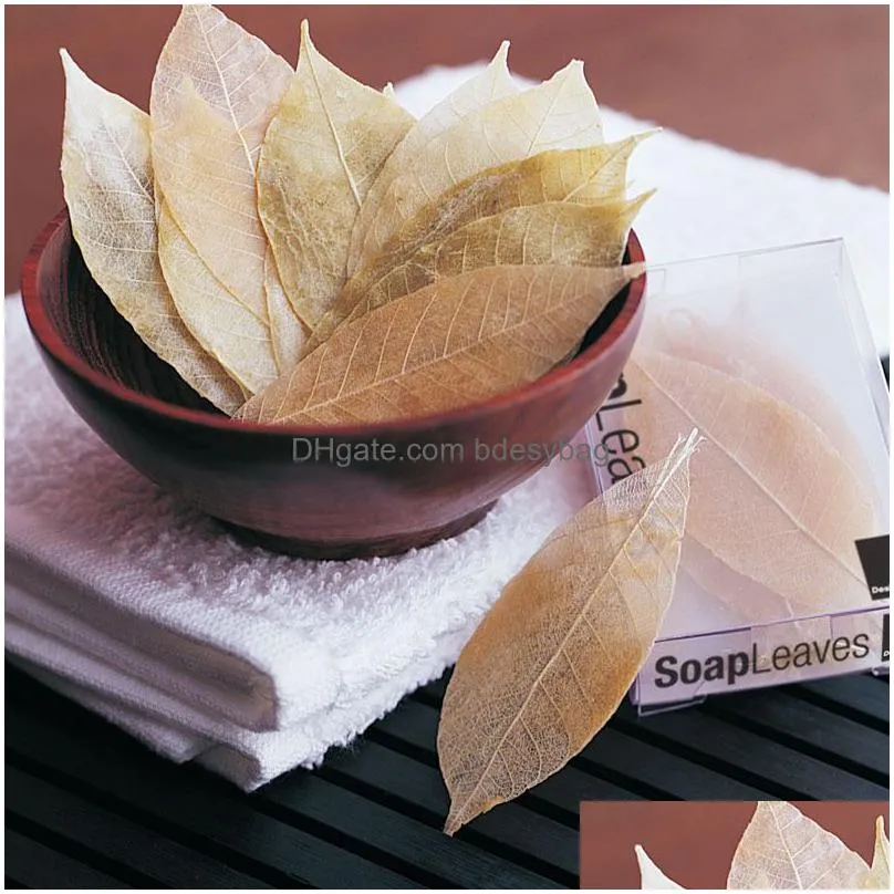 leaf soap handmade natural creative leaf shaped soap deep cleansing hand cleanser thin soap 20pcs/lot