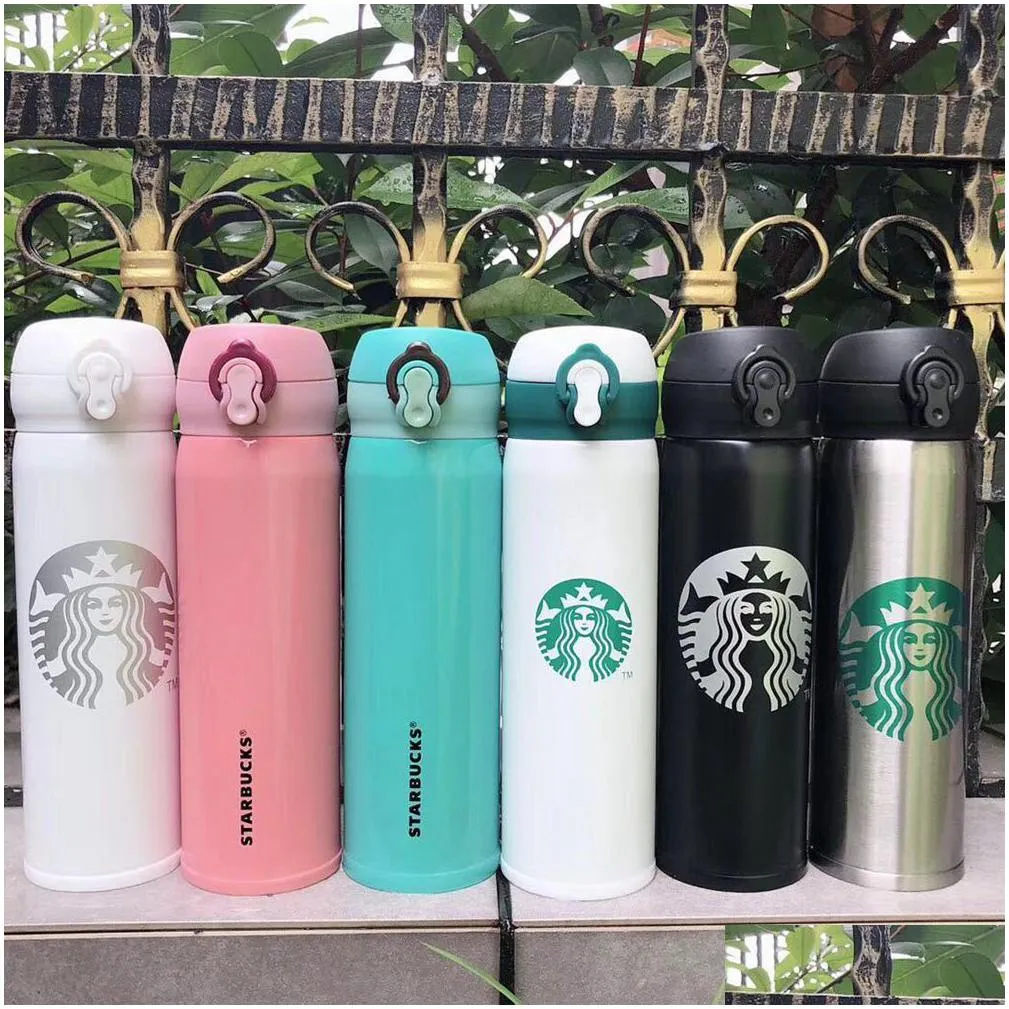 450ml stainless steel starbucks tumblers coffee cups 16oz starbucksthermos cup mug bottle 6 colors tumbler thermos vacuum mugs