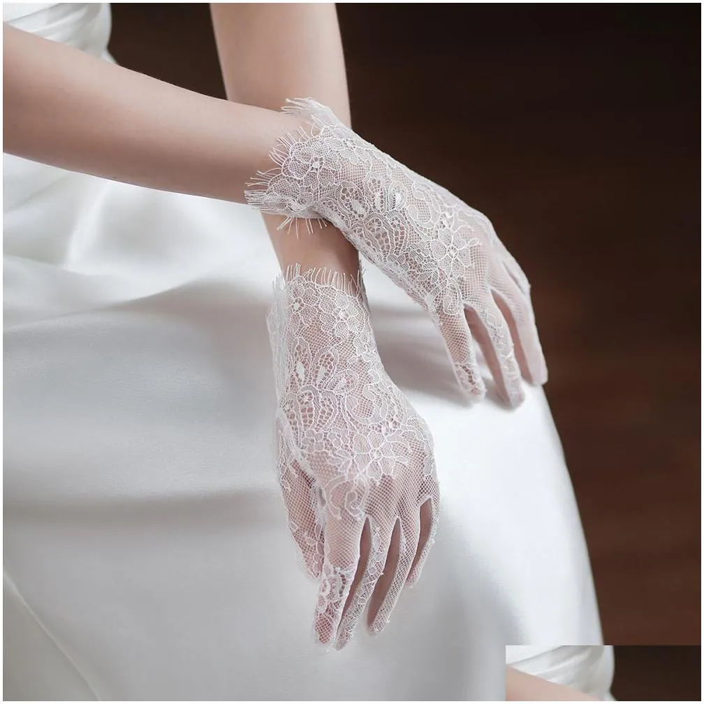 st0023a wedding gloves short white high grade eyelash lace bridal wedding dress p ography dress accessories