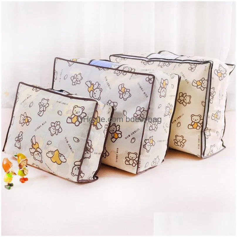 non woven storage bag cloth quilt dust proof bag moisture proof travel clothes luggage packing organizer s m l
