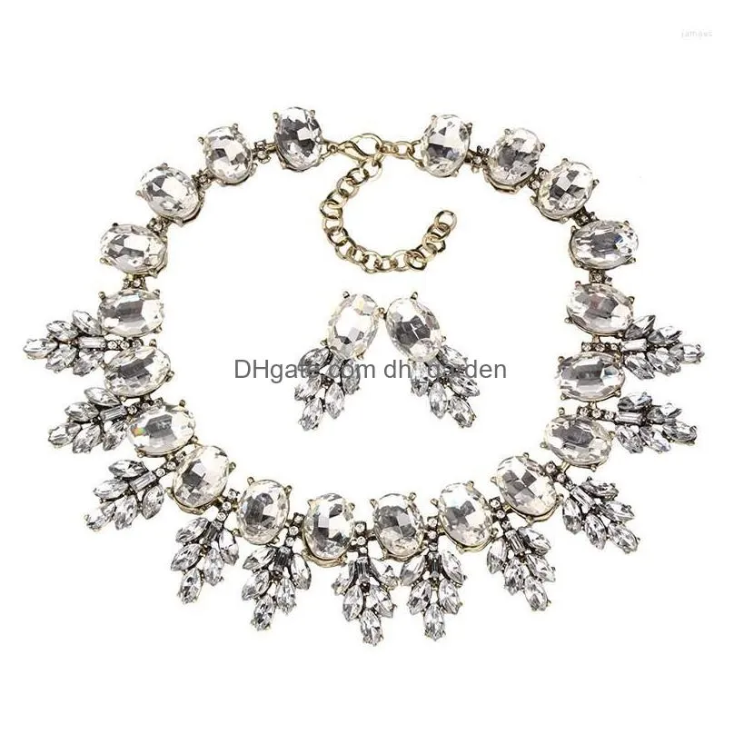 choker lady maxi rhinestone bib collier femme beads collar chokers pendant statement necklace for women jewelry 3512