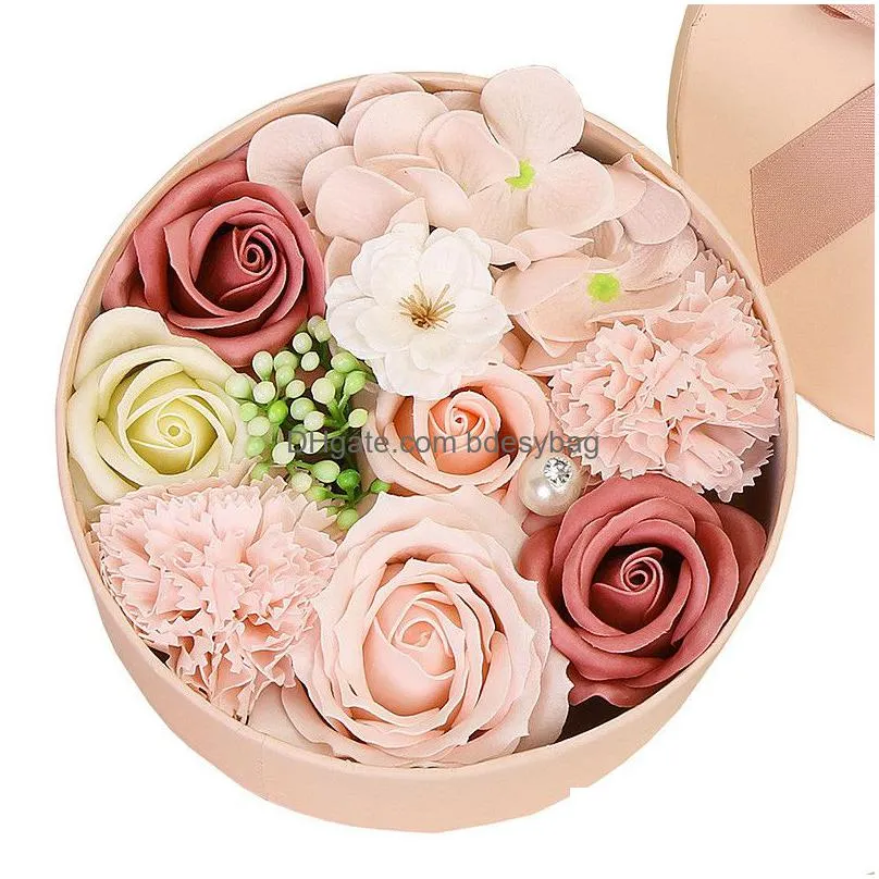 valentine day soap flower gift rose box bouquet wedding festival gift home decoration accessories artificial flowers