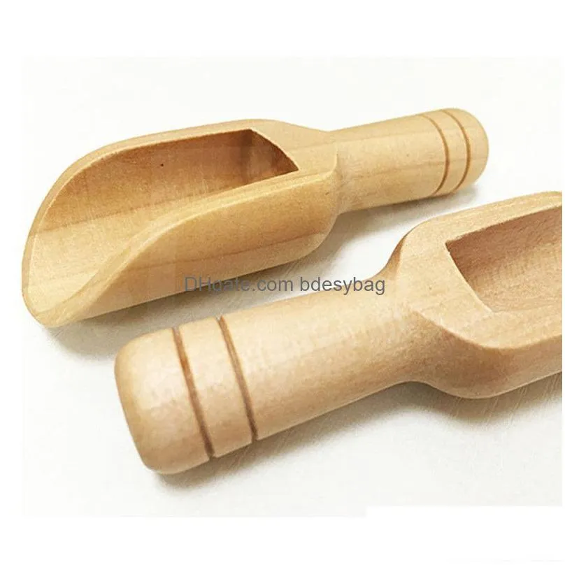 mini wooden scoops bath salt spoons spices milk candy flour powder laundry detergent spoon scoops 7.7x2.2cm