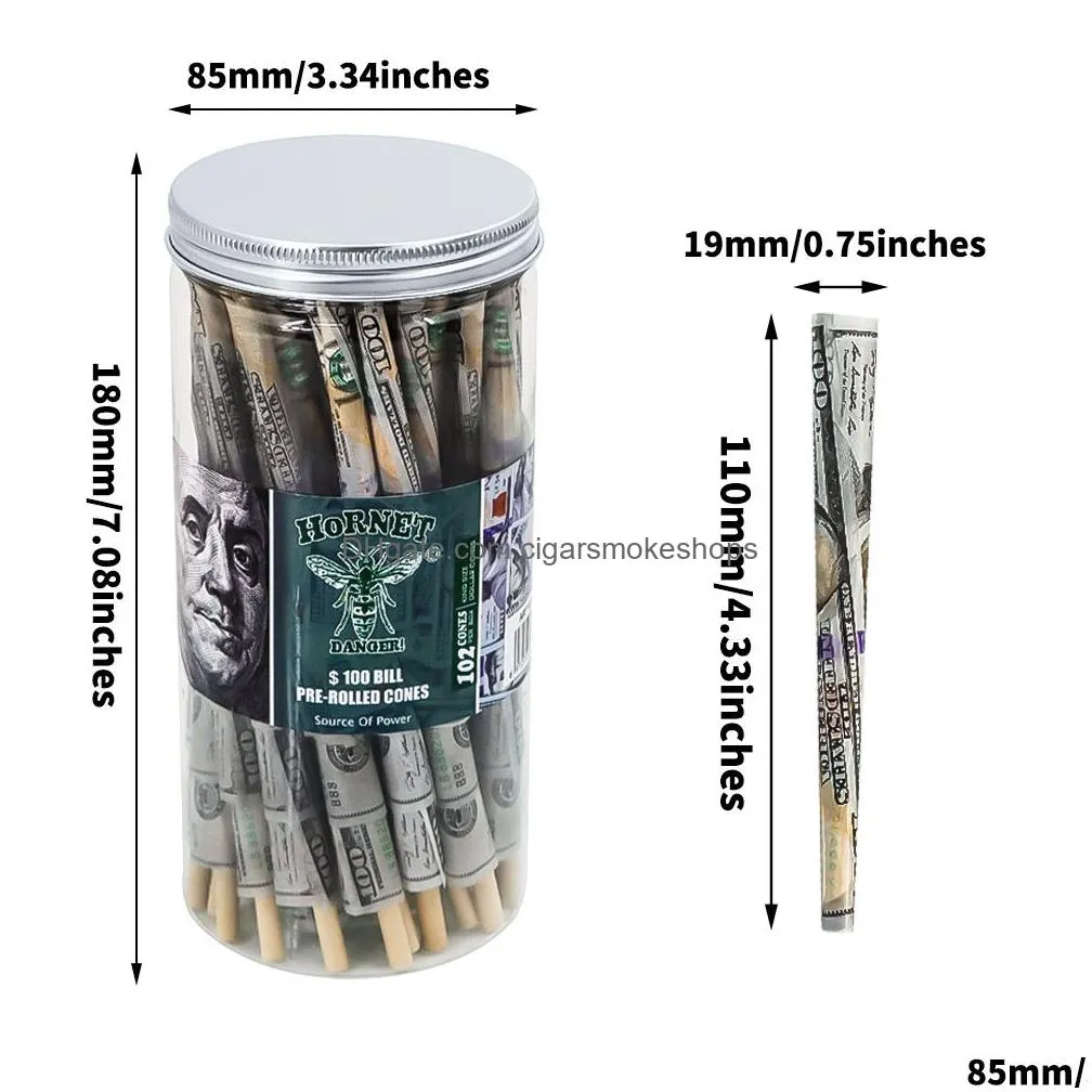 hornet cigar accessories us dollar horn pipe 110mm canned rolling paper smoke pipes x