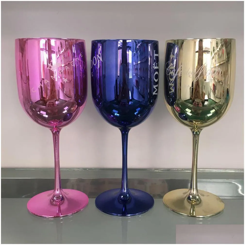 gold plastic acrylic goblet moet chandon champagne glasses 480ml acrylics cups celebration party wedding drinkware moet wine glass cup