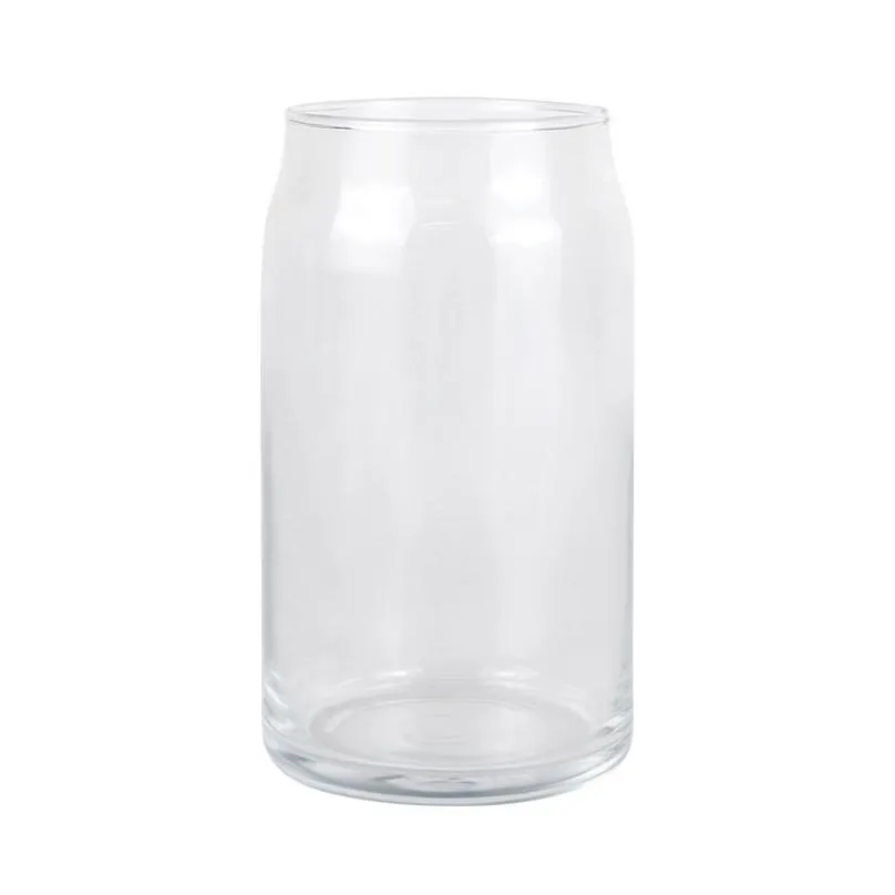 48pcs sublimation 16oz glass can mugs glasses tumbler with bamboo lid straw beer can transparent frosted soda cup drinking cups delivery by boat
