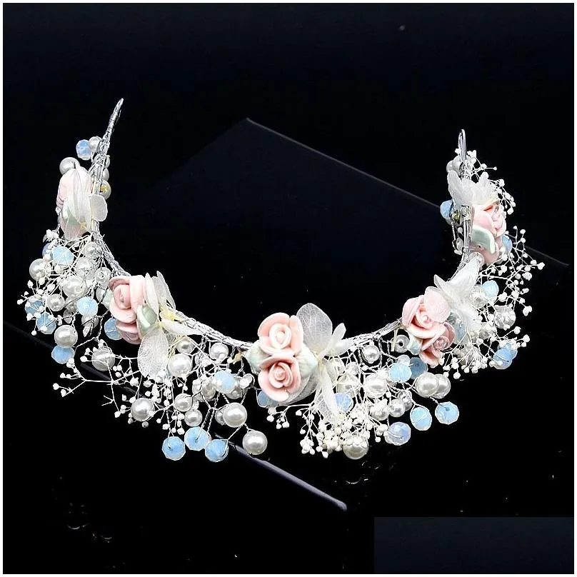 fg0130a mori bridal wreath headwear pearl pink small flower headband accessory angel parentchild costume headwear