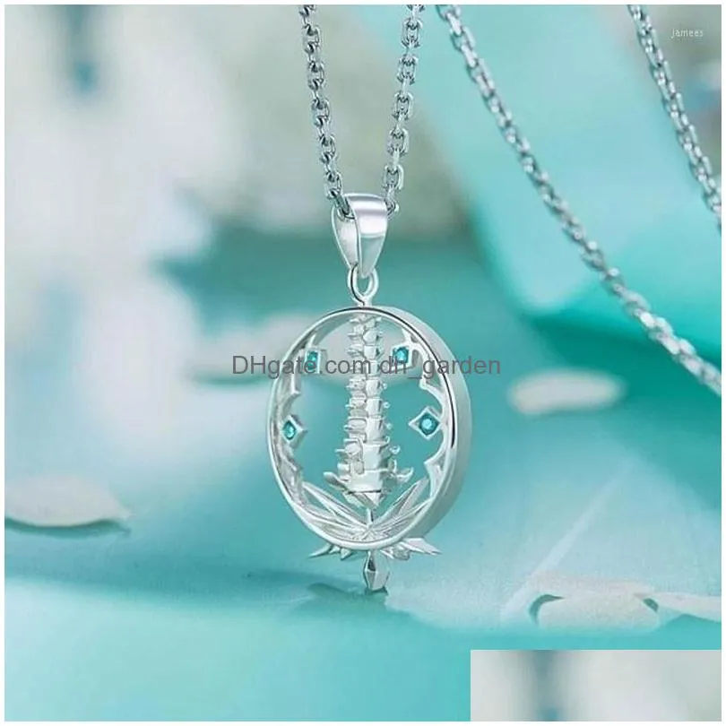 chains doula continent necklaces woman ning rongrong necklace for women anime trend silver color tower pendant fashion party girl gift