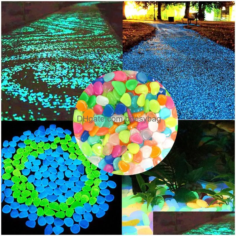 glow in the dark stones garden oudoor walkways glowing stones fluorescent bright pebbles luminous stones for garden decoration