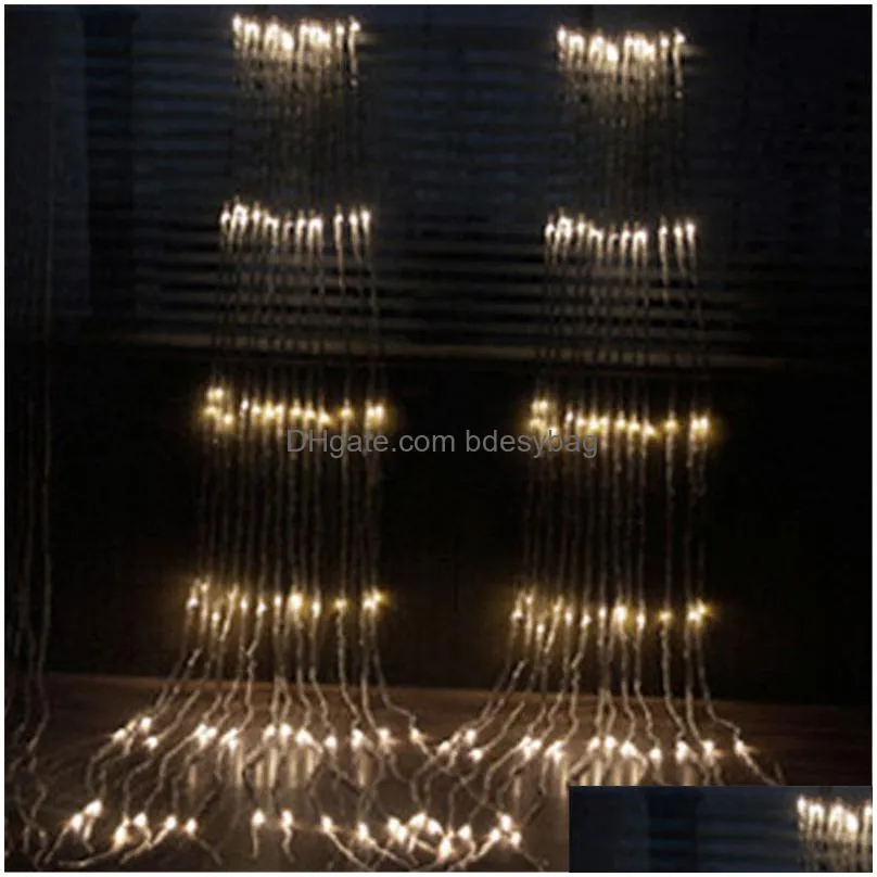 3x2m waterfall light string halloween christmas wedding party background garden decoration lights led waterfall light string eu plug