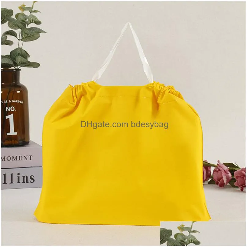 eva drawstring bag restaurant takeaway packed drawstring bag plastic clothing bag with handle shopping package pouch