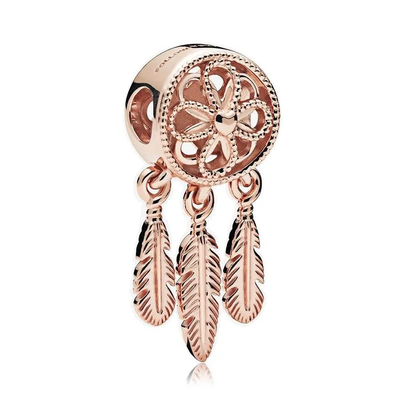  925 sterling silver european rose gold dream catcher flower tree balloon clip bead pendant for original pandora charm bracelet diy