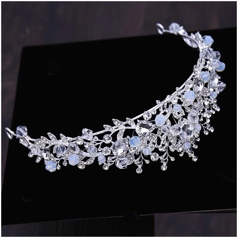 luxury diamond goddess crown set bride crown necklace earrings three piece wedding hair accessories street shooting accessories set