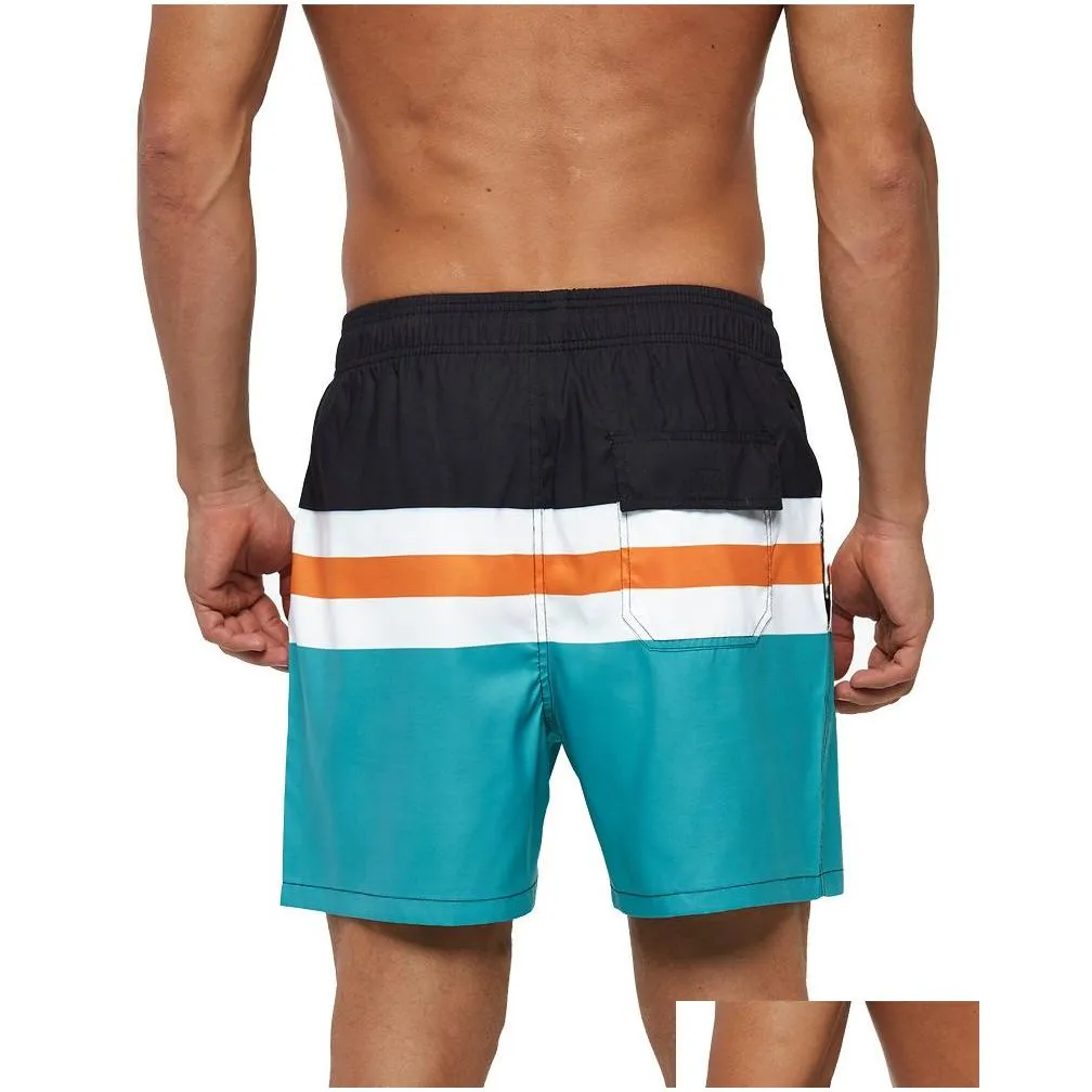 men designer shorts quick dry swim trunk beach with mesh liner pockets mens stripe casual short mens swimming trunks