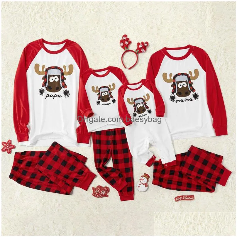 christmas family pajamas sets dad mom kids baby family matching christmas sleepwear christmas night pajamas party wear