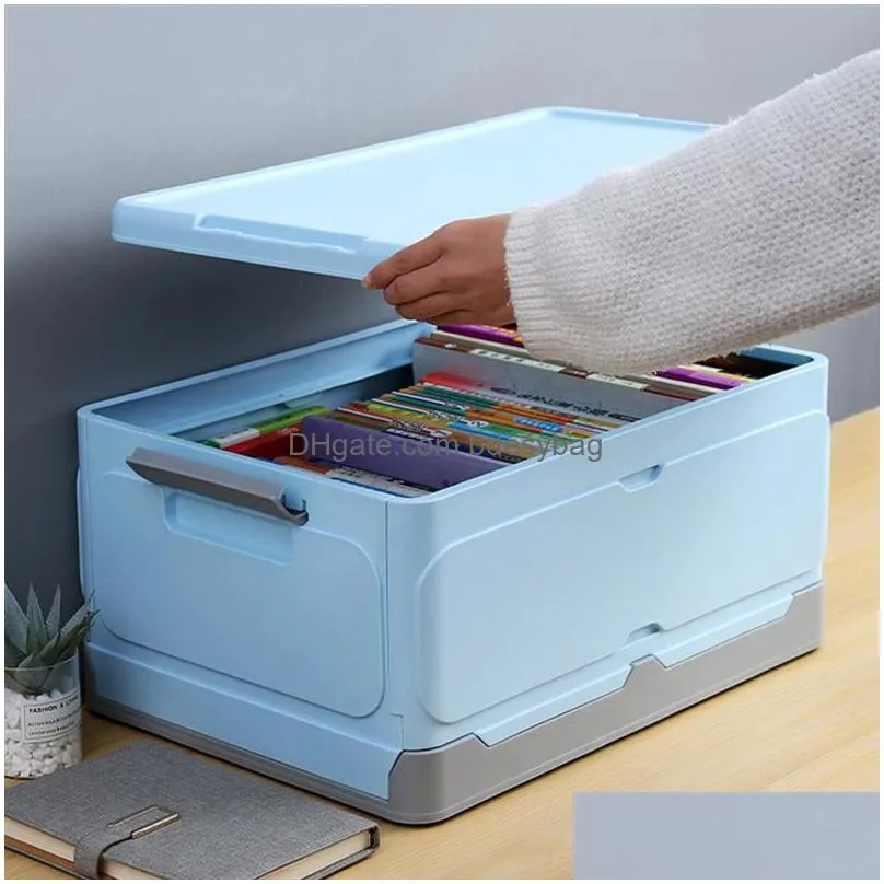 foldable storage box sundries book storage box with lid home dorm room car collapsible sundries organizer