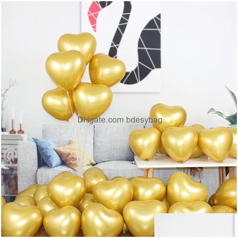 heartshaped latex balloon 50pcs/bag 10 inch 2.2g metal latex balloons wedding birthday valentine festival party decoration balloons