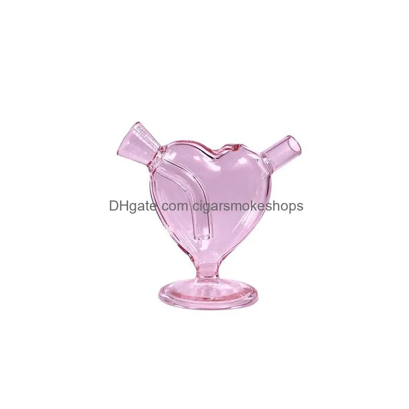 heart cigarette water pipe portable mini hookah bottle tobacco smoking joint mini blunt holder pipes gift cigar filter glass bubbler