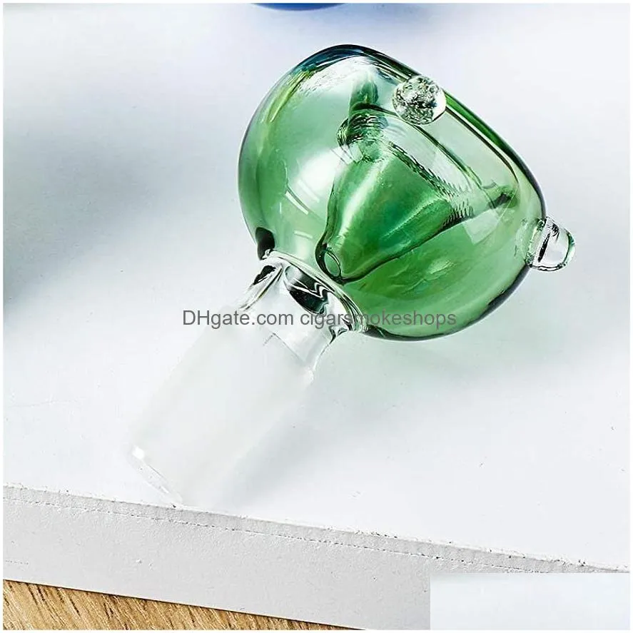 smoking glass bowls cigar accessories slide oil burner mix color thick bowl joints for bongs hookahs water pipe