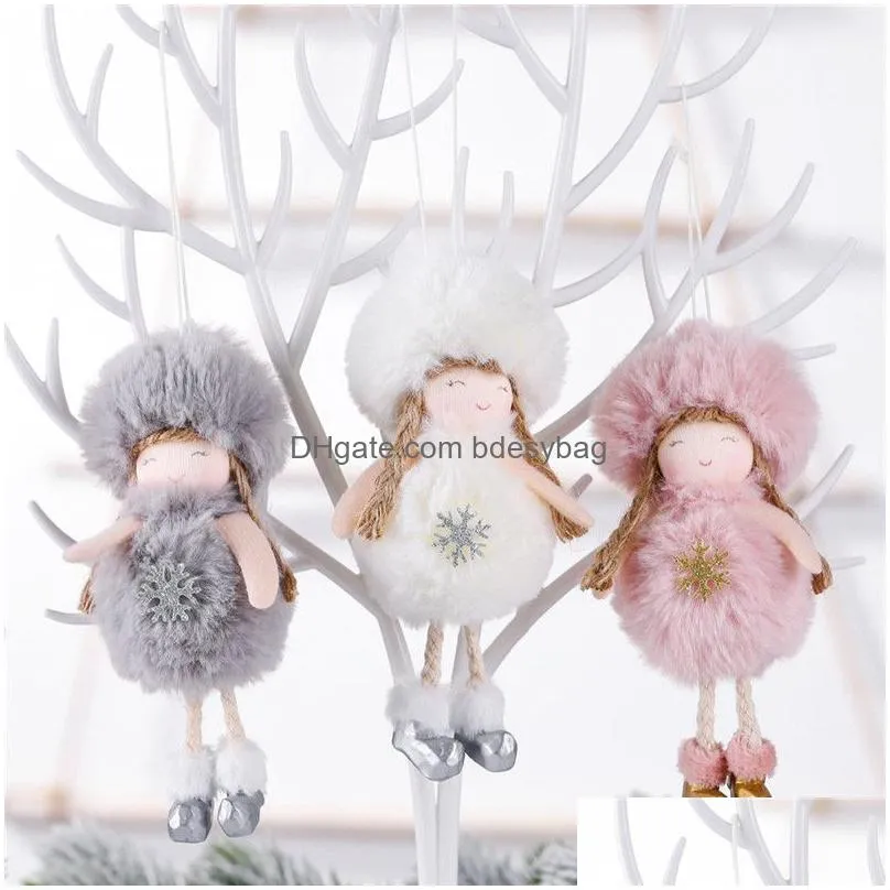 plush angel pendant christmas tree year hanging angel ornament kids girl plush pendant doll gift